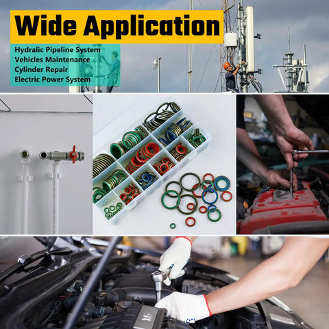 240 Pc All In One NBR Metal Bonded Sealing Washer Kit With 12 Sizes for hydraulic and oil pipe seals gaskets in use and storage