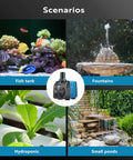 High Flow Submersible Pond Pump 480 GPH 8.2 Ft Lift for Fish Tanks, Fountains, Hydroponics, and Small Ponds