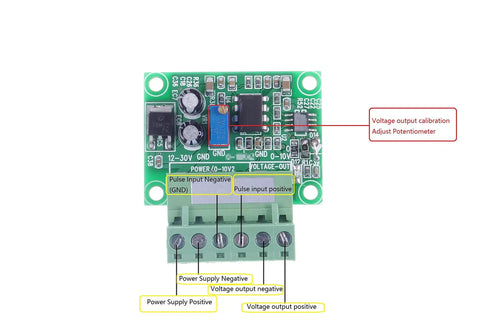 Plug And Play Frequency To Voltage Converter Module 0 To 3 KHz To 0-5 V Analog Output for PLC inverter interface and motion control systems.