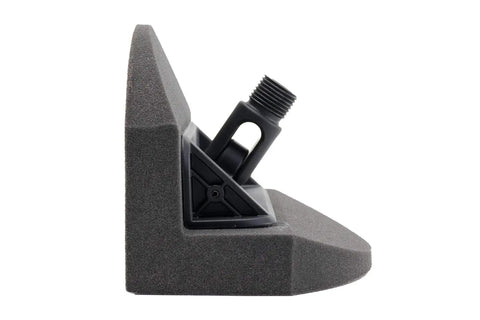 Side view of Pro Grade Drywall Corner Sander Accessory with 120 Grit and Male Connector, showcasing compressible sponge and feathered edges.