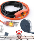 Self Regulating Water Pipe Heat Tape And Pipe Insulation Wrap For Freeze Protection And Temperature Control In RV And Home With Cotton Wrap For Easy Install And Long Lasting Performance In All Weather Suitable For 3 Ft To 7 Ft 9 In featuring cable and insulation wrap
