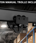 3 Ton Portable Gantry Crane With 8.53 Ft Wide Span And 8.53 To 12.47 Ft Adjustable Height Manual Trolley Lift System For Auto Shops Factories And Garages Heavy Duty Steel Construction Black