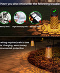 Outdoor Solar Lanterns 4 Pack Hanging Garden Lights Waterproof Metal Yard Pathway Landscape Decor Lamps With 2 Lighting Modes