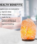 Three Pack Natural Pink Himalayan Salt Lamp With Dimmer Cord And Light Bulb Six To Eight Inch Tall displaying health benefits