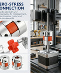 Beefy Dual Pack 5Mm To 8Mm Flexible Shaft Coupling Aluminum Plum Spider Jaw Coupler D20 L25 installed in 3D printer