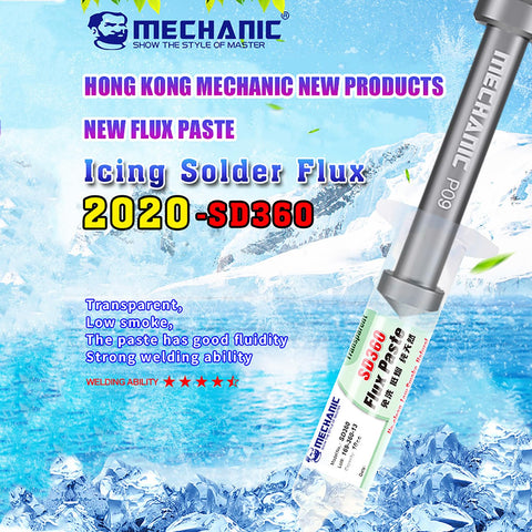SD360 No Clean Solder Flux Paste Ultra Low Residue Low Smoke Transparent Welding Flux With Metal Push Rod For Electronics PCB