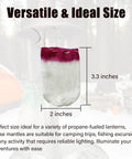 3.3 x 2 inches burgundy top lantern mantle, part of 20 Pack Propane Lantern Mantles With U Shape Design And String Tie For Universal Fit.