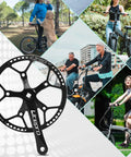 Folding Bike Crankset 170mm 130 BCD Aluminum Alloy Ultralight Chainring Sprocket displayed in collage with bicycles