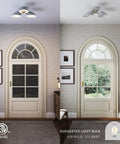 Ophelia Dope Modern Farmhouse 3 Light Semi Flush Mount Ceiling Light With Clear Glass Shades Matte Black Finish installed in entryway