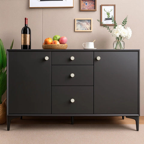 Round Gold Cabinet Knobs Set Of Twelve, One And A Quarter Inch Pearl Bead Drawer Pulls In Brushed Brass on black cabinet