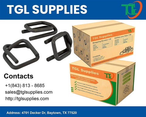Heavy Duty Phosphate Strapping Buckle Set For Three Quarter Inch Woven Cord Strapping Tape Anti Slip Coating For Maximum Grip