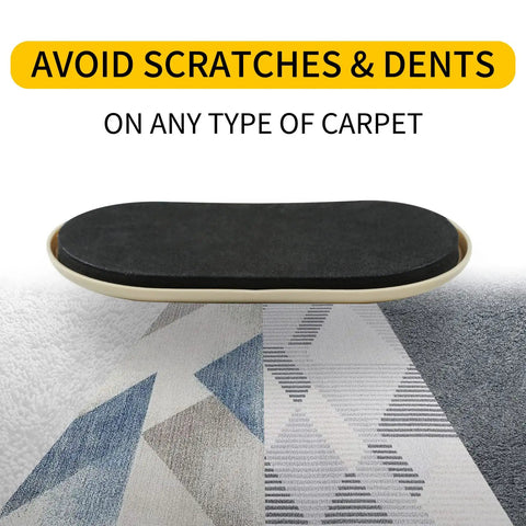 Oval Furniture Sliders 8 Pack, 3.5 x 6 Inches, Reusable Carpet Sliders for Moving Heavy Furniture, Protect Floors and Carpet, Easy Glide, Durable Movers Helpers