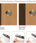 8 Piece Antique Bronze Kitchen Cabinet Knobs Set, 30mm Vintage Round Drawer Pulls for various board thicknesses, screws shown