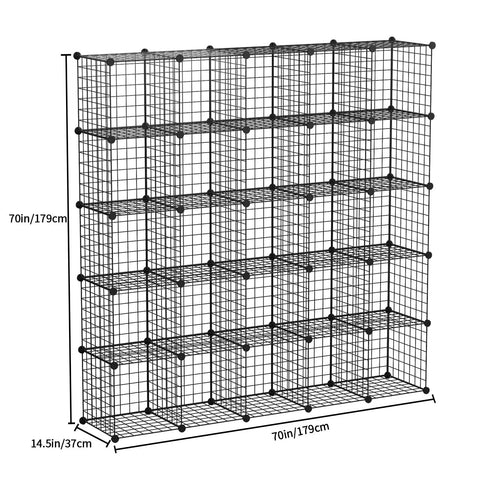 Sturdy 14 By 14 Inch Wire Cube Storage Organizer With 25 Cube Modular Shelving Unit Stackable Bookcase Metal Grid System