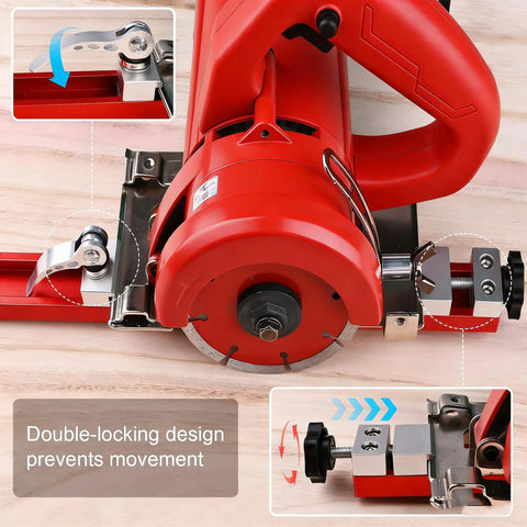 Pro Grade Circular Saw Guide Rail For 12 Inch Saw Base Aluminum Alloy Precision Base Guide showing double-locking mechanism