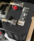 Two Pack Top Post To Side Post Battery Adapter For Cars And Trucks Heavy Duty Metallic Clamps on battery terminals.