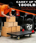 Heavy Duty Folding Platform Cart With Silent TPR Wheels, Straight Up Heavy Dolly For Moving And Garage Hauling, Hella Smooth Handcart Built For Daily Warehouse Grinds with boxes being loaded.