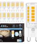 12 Pack G9 LED Bulbs 4000K Natural Daylight 4W 40W Halogen Equivalent, T4 Short Bulbs For Crystal Chandeliers, Ceramic Bi Pin Base