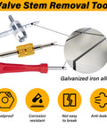 All In One Tire Valve Repair Kit With 2 Stem Removal Tools showing valve stem tool design and features