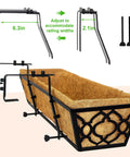 Adjustable Railing Planter Boxes Set, 4 Pack Of 30 Inch And 2 Pack Of 24 Inch, Hanging Balcony Planter with width adjustment view