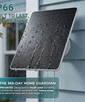 2-Pack 6W Solar Panel Charger For Outdoor Wireless Security Cameras Battery Powered with rain droplets on panel