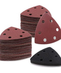 Super Cool 121 PCS Triangle Sanding Discs With Dust Vents And Peel Switch Backing For Fast Tool-Free Swapping, 90mm size, mixed grits.