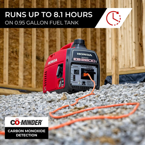 2200 Watt Inverter Generator For Outdoor Job Sites And Backup Power in construction setting with power cable