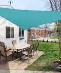 Turquoise 16 By 16 By 16 Feet Sun Shade Sail Triangle Outdoor Canopy Cover UV Blocking over patio