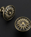 Antique Bronze Kitchen Cabinet Knobs 1-1/4 Inch Solid Metal Rosette Sunburst Pulls Built To Last For Cabinets Vanities And Dressers Set Of 10