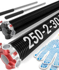 Pair Of 0.250 Wire Size Garage Door Torsion Springs 2 Inch Inside Diameter 30 Inch Length Built To Last Heavy Duty Replacement 18000 Cycles For 7 And 8 Foot Doors With 4 Inch Lift Drums