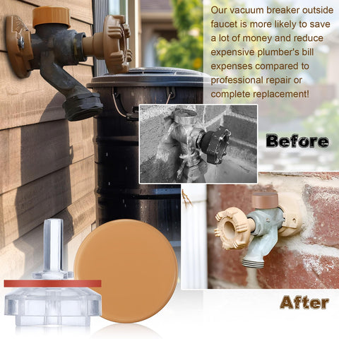 2 Pack Vacuum Breaker Float Kit And Anti Siphon Valve Repair Kit For Woodford RK 17VB Model 17 Wall Faucets Before and After