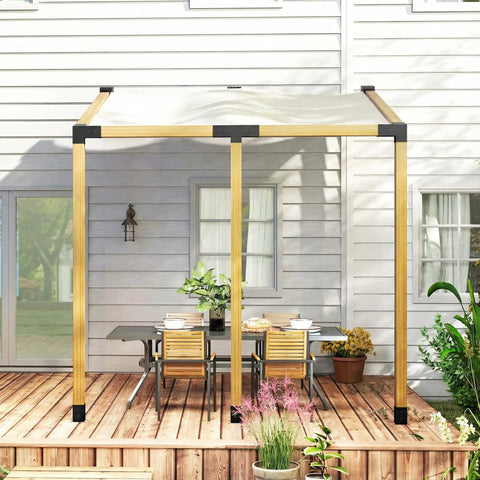 15 Degree Sloped Pergola Kit With 4 Way And 3 Way Corner Brackets, Post Bases And Wall Mounts For 4X4 Lumber Actual 3.6x3.6, 9 Piece DIY Hardware Set With Screws, Black Finish Ready To Build Outdoor Lean To Frame