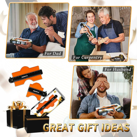 Connectable Contour Gauge With Lock 10 Plus 5 Inch Extended Profile Duplicator Tool as gift ideas for dad and DIY enthusiasts