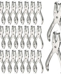 24 Pack Handheld One Hole Punches, No Fuss One Quarter Inch Six Millimeter Metal Paper Puncher For Tags, Tickets, Labels, And Crafts, Eight Sheet Capacity, Portable Office Home School Tool For Quick Piercing