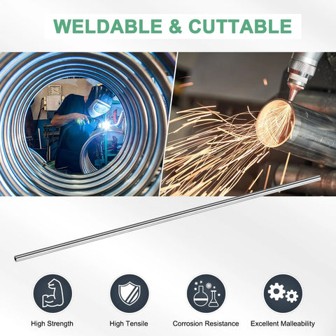 Collage of welding and cutting processes with Versatile 3 Pack Stainless Steel Tubing Set For Construction Machining And DIY Projects