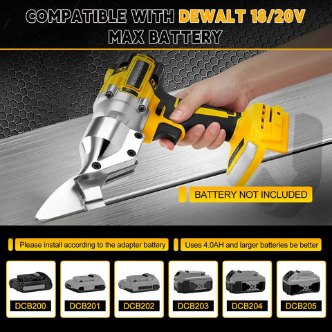 Gpaentsn 14 Gauge Sheet Metal Shears For Milwaukee M18 Brushless Cordless Tool High Torque 1600Rpm holding cutting metal.
