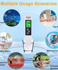 4 In 1 TDS Meter Digital Water Tester With TDS EC And Temp Measurement for drinking water, aquarium, pools, and hydroponics system.
