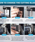 Steps for changing blades on Beefy Heavy Duty Corner Rounder Punch For Thick Cardstock, Plastic And Aluminum Sheets, 1.2 Inch Capacity.