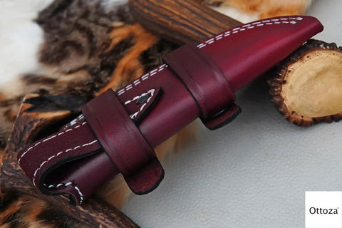 Top Grain Leather Knife Sheath For Fixed Blade Knives Belt Carry Dual Orientation left hand friendly handcrafted holster
