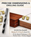 8 Pcs 8mm Solid Brass Hidden Barrel Hinges With Matching Drill Bit And Screws, 180 Degree Concealed Small Hinges Guide