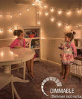 Outdoor String Lights 20ft With 22 LED Bulbs Waterproof And Connectable Patio Lights creating warm ambience in indoor play area