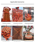Heavy Duty Cargo Hoisting Net With Three Ton Lift Capacity And Flat Polyester Straps used for protective isolation and truck packaging.