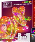 82ft LED Strip Lights With Music Sync Color Changing RGB Rope Light Built In Microphone Bluetooth App Control And Remote