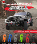 Get Your Truck Back On Track With This Rock Solid Aluminum Hawse Fairlead And Grade 80 Forged Steel Winch Hook Set, featuring colorful hooks.