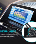 Universal Car Amplifier RCA Level Controller with Dope Bass Control Knob in car dashboard setup