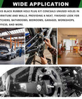 223 Piece Black Silicone Rubber Plugs Kit For Round Holes With Snap Locking Design used in car, bike, and home applications