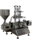 Heavy Duty Double Head Automatic Paste Filler Smooth Operator Sauce And Syrup Filling System With Conveyor Belt 100 To 1000 Ml Capacity for thick sauces.