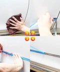 Chrome silver automotive molding trim installed along car door edge; 16ft length, 1/4 inch wide