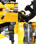 Close-up of Heavy Duty Electric Pipe Threader Machine For Construction 220V 750W showing controls and pipe size adjustments.