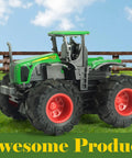 Four Piece Die Cast Farm Toy Set With Tractor And Trailers Including Combine Harvester, Monster Spreader Trucks And Trailer